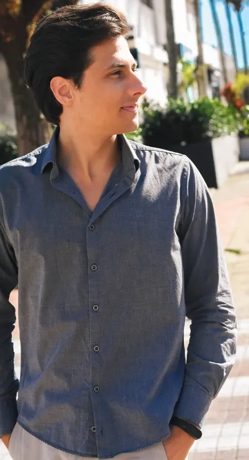 White man with brown hair