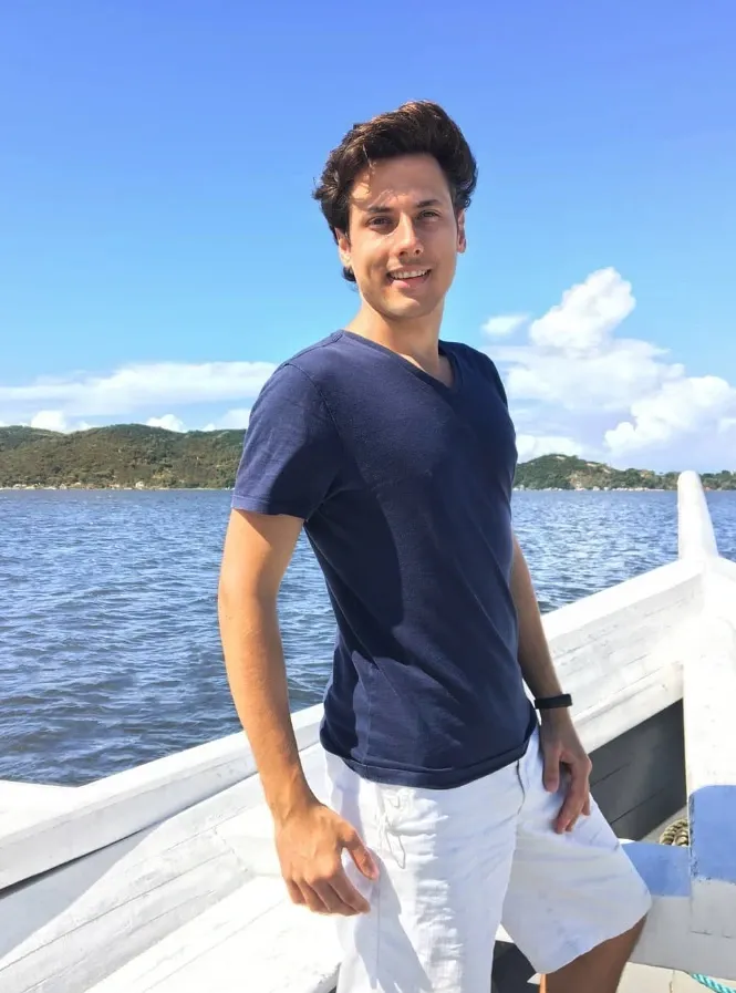 White man with brown hair